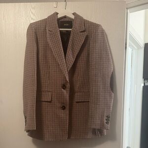 Maje Black and Brown Houndstooth Blazer